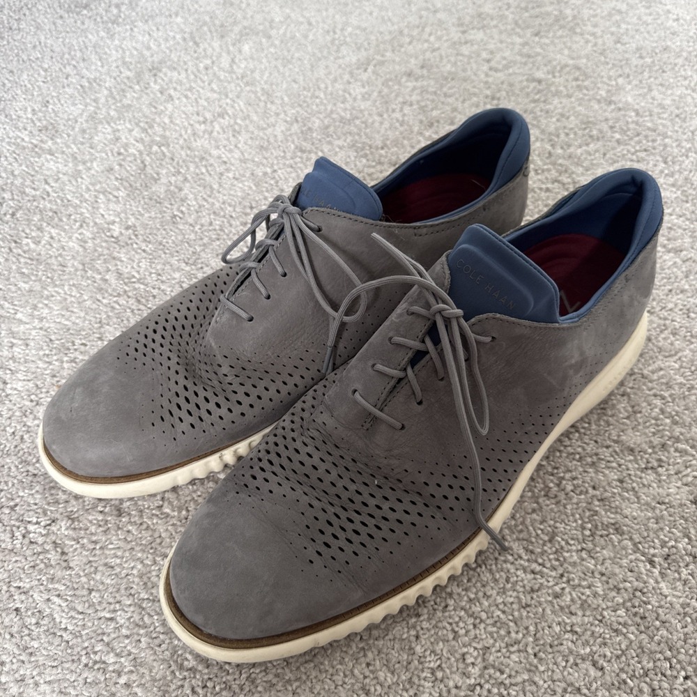 Cole Haan Zerogrand Gray Perforated Sneaker Loafers Size 13M Career